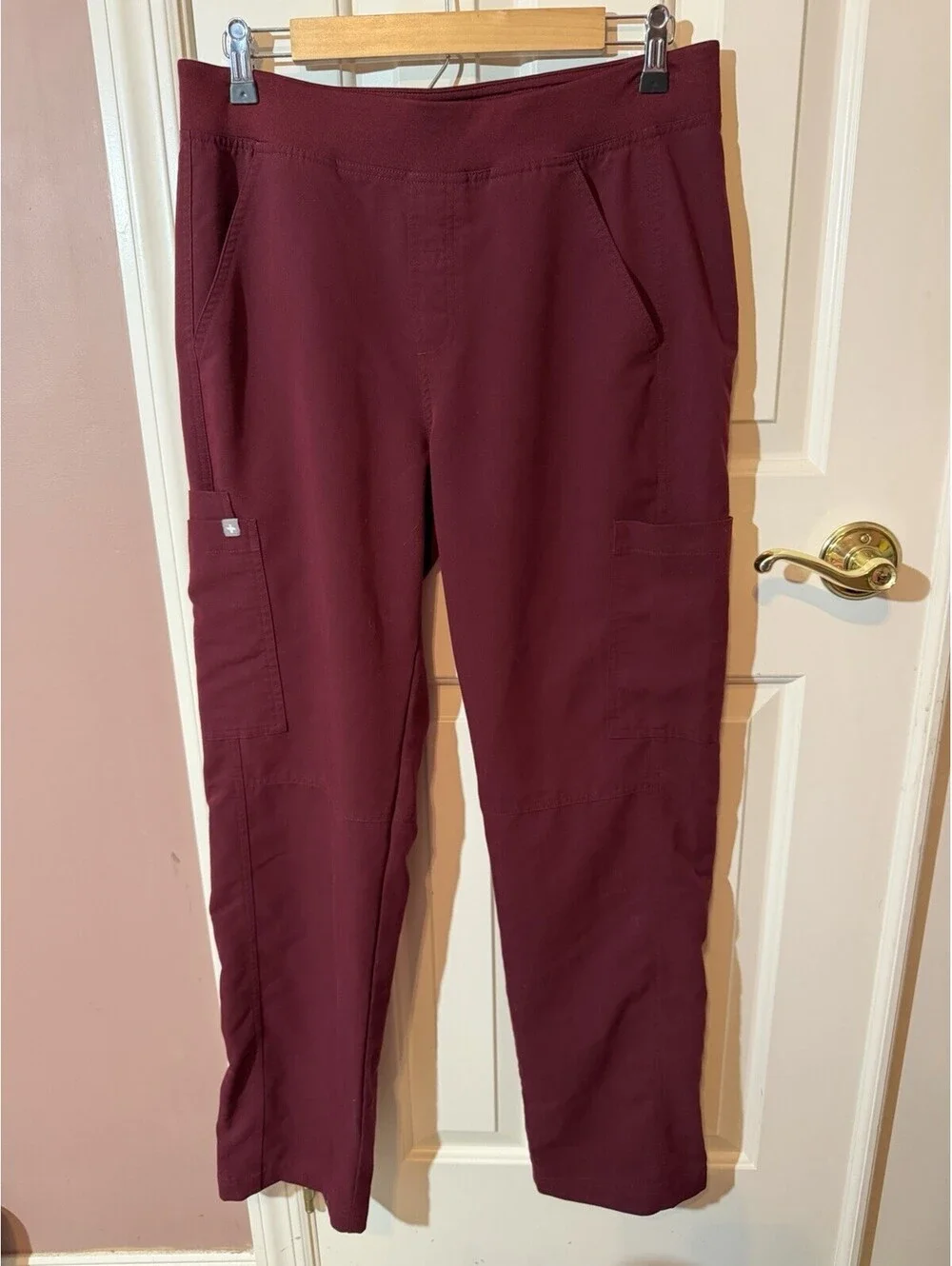 Figs Axim Cargo Scrub Pants Mens Medium PO 1699 Burgundy
